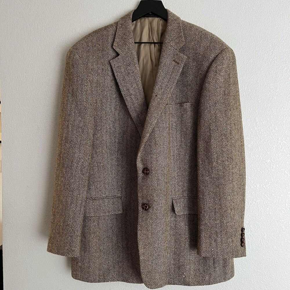 Lauren Ralph Lauren Men’s Wool Herringbone Tweed Sport Coat Size XL Tan